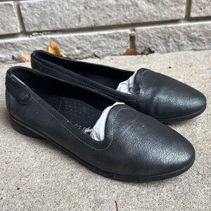 Geox Metallic Silver Slip on Ballerina Flats Sz 7.5